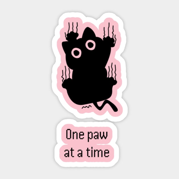 One Paw at a Time - Unnecessary Things Sticker by Lou Johnson